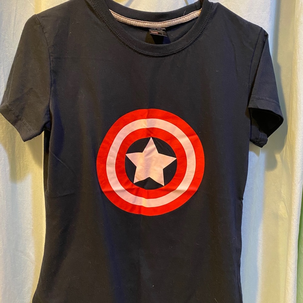 Navy Blue Captain America Marvel Graphic Tee